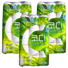 CODI 3層捲筒式衛生紙 Eco Smart 化妝室衛生紙 97mm寬度, 22m, 30捲, 3袋