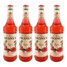 MONIN 莫寧 玫瑰風味糖漿, 夢幻飲品, 700ml, 4瓶