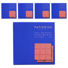 PATISWISS 帕蒂西 覆盆莓紅寶石巧克力片 47%可可, 70g, 5片