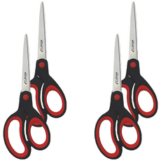 CutEdge 鋒銳 不沾膠萬用剪 7吋 紅色 辦公室剪刀 手工藝剪刀, 4支