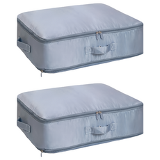 Starshop 棉被收納壓縮袋 裝6~8斤, 2個, 霧霾藍