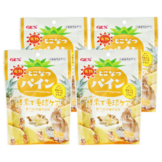 GEX 冷凍乾燥美味 完熟鳳梨, 小動物零食, 無添加, 酵素護理, 適用于兔子、龍貓、倉鼠、天竺鼠等小動物, 7g, 4包