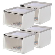 KEYWAY 歐米直取式收納箱 1560g 39L, 灰色, 4個