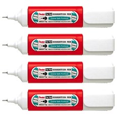 Pentel 飛龍文具 極細修正液 ZLC31 紅瓶, 4個, 12ml