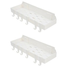 日本SP SAUCE 壁掛式黏貼置物架 小 強力黏著 免釘安裝 瀝水收納 優質PP樹脂材質, 白色, 2個