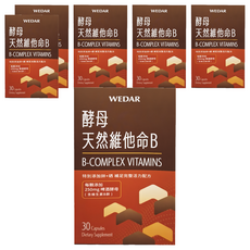 WEDAR 薇達 酵母天然維他命B, 18g, 30顆, 6盒