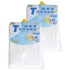 多麼潔 T型超潔淨除塵拖把替換, 超強吸水力, 加倍去污, 38 x 25cm, 2包
