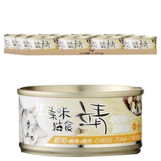 靖 貓罐, 鮪魚 + 雞肉 + 起司, 80g, 24罐
