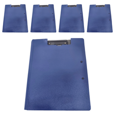 CCHING 青青文具 雙夾文件夾A4 簡單生活, 藍色, 5個