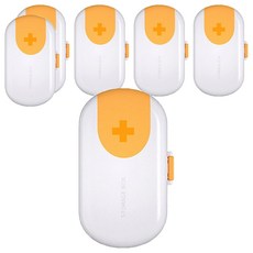 可切藥便攜隨身4分格藥盒 - 白色, ABS+PP材質, 6x10x2.5cm, 6個