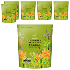 AWAStea 阿華師 桂花綠茶 三角立體茶包 裸茶包裝, 4g, 20包, 6袋