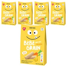 KEMY KIDS 貪吃凱米 穀物小捲心 嚴選8種穀物 無添加 單支包裝 含鈣 含維生素E 適合嬰幼兒練習抓握, 香蕉紅蘿蔔, 40g, 5盒
