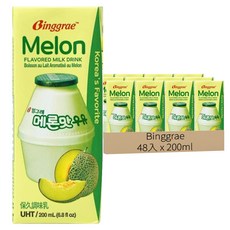 Binggrae 保久調味乳 哈密瓜風味, 200ml, 48入