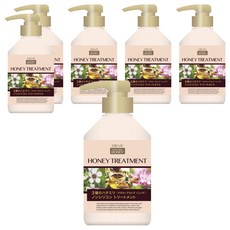 KUMANO 熊野油脂 蜂蜜修護潤髮乳 3種蜂蜜精華 5種保濕配方, 450ml, 6瓶