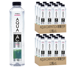 AQUA CARPATICA 喀爾巴阡 天然礦泉水 極低鈉、極低硝酸鹽 適合母嬰 礦物質均衡 口感清冽, 1L, 24瓶