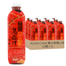 潤之泉潤心田 金釀烏梅汁，無人工甘味劑/色素/香料及防腐劑, 1L, 12瓶