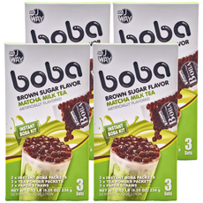 J WAY LOCAL FLAVOR 黑糖珍珠抺茶奶茶, 78g, 4盒, 3個