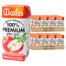 Walas 沃樂氏 100%果園蘋果汁 原汁含有率100% 無添加糖, 48瓶, 200ml