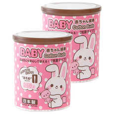 SANYO 山洋 嬰幼兒專用棉花棒 雙頭極細棉 250支, 日本原裝進口, 百分百棉, 幾丁聚糖抗菌加工, 2罐