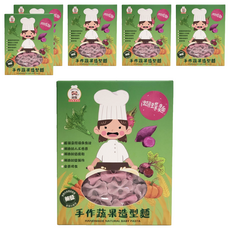 港媽私房手作 手作蔬果造型蝴蝶麵，火龍果紫薯口味，全素可食, 90g, 6盒