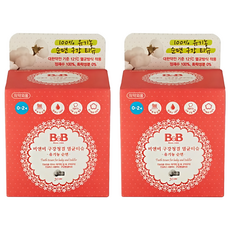 B&B 嬰幼兒口腔清潔濕紙巾 100%有機棉, 60g, 2盒