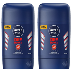 Nivea 妮維雅 男士止汗爽身乳膏 乾適活力 50ml, 2瓶