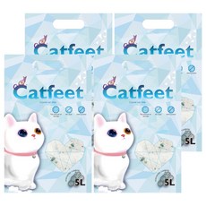 Catfeet 除臭水晶貓砂, 矽膠貓砂, 大量吸收排泄氣味, 活性碳, 5L, 4包