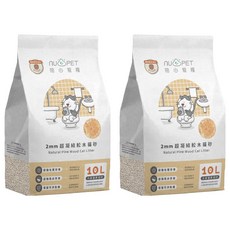 nu4PET 陪心寵糧 2mm超凝結松木貓砂, 天然松木, 100%可分解, 10L, 2包