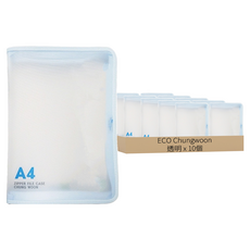 ECO Chungwoon 拉鍊式文件收納夾, 透明, 10個