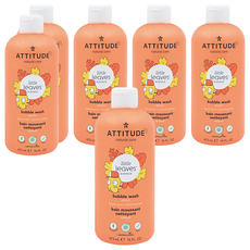 ATTITUDE 艾特優 兒童泡泡浴 3歲以上 芒果, 473ml, 6瓶
