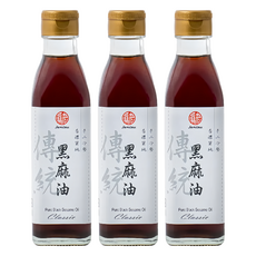 真老 冷壓純黑麻油 台灣製造, 200ml, 3瓶