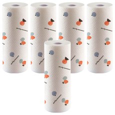 蕉蕉購物 懶人吸水廚房紙巾 白色 懶人抹布 吸水清潔, 1入, 5捲