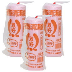 DOUBLE GOOD 双好 環保清潔袋 粉色 20斤, 3捲, 20L