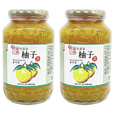 韓味不二 生黃金柚子茶，冷沖熱泡皆宜，可當果醬塗抹、西點麵包烘培用, 1kg, 1罐, 2罐