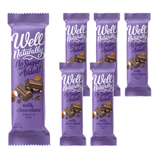 Well Naturally 無糖牛奶巧克力 黑醋栗杏仁, 45g, 6包