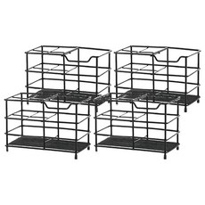 艾米購物 304不鏽鋼牙刷架四格 浴室收納好幫手 不鏽鋼材質耐用防鏽 簡約設計風格百搭, 黑色, 4個