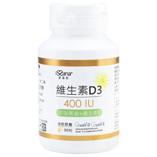 iSSana 愛善那 維生素D3 液態膠囊 400 IU, 添加印加果油+維生素E, 90顆, 700mg, 1罐