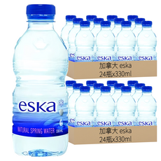 加拿大 eska 天然冰川水, 330mL*24瓶, 含有多種微量元素, 小分子團, PH值7.8, 天然軟水, 48瓶