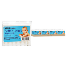 奈森克林 粗軸棉花棒 200支, 台灣製造, 20包
