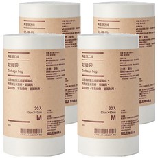 MUJI 無印良品 再生聚乙烯垃圾袋 M 30入, 4捲