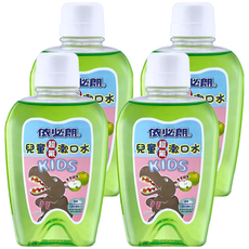 依必朗兒童超氟漱口水 蘋果口味 抗菌成分Chlorhexidine 高單位含氟防蛀配方 350ml, 4瓶