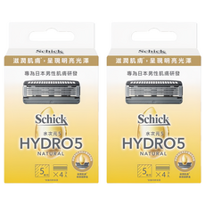 Schick 舒適牌 水次元5 天然刮鬍刀頭 5刀片, 4個裝, 2盒