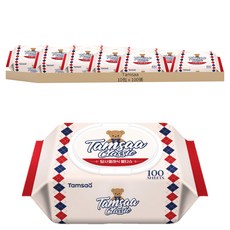 Tamsaa經典清潔濕紙巾 袖珍尺寸 柔軟布料, 100張, 10包