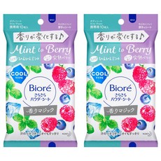 Biore 蜜妮 爽身粉濕巾 冰薄荷藍莓香 10入, 45ml, 2包