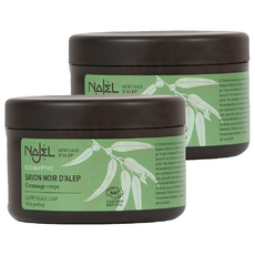 NAJEL 去角質阿勒坡黑皂膏 尤加利 180g｜天然有機溫和去角質、深層清潔、保濕嫩膚, 2罐
