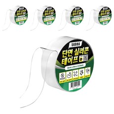 SKORA 單面矽膠膠帶, 5個, 透明