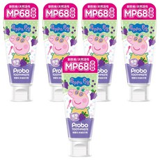 Probo 博寶兒 多益肽牙膏 葡萄口味 80g 兒童牙膏 佩佩豬, 5條