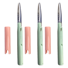 PLUS 普樂士 Twiggy 攜帶式筆型剪刀 SC-130P, 綠粉, 3支