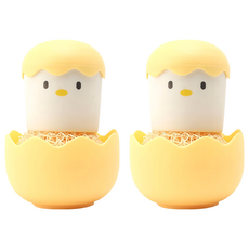 葉子小舖 勤奮小雞洗碗刷 黃色, 1入, 2個