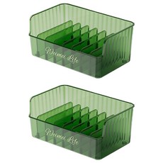 橡合杉 家用多功能調味品分格/油鹽醬醋儲物收納盒, 墨綠色, 2個